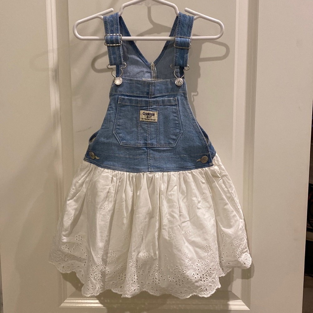 OshKosh B’Gosh Toddler Denim Eyelet Jumper Dress 4T